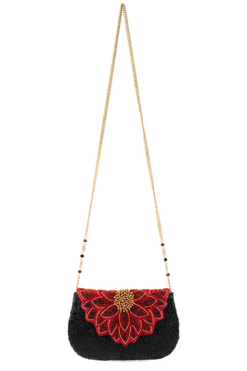 Crimson Bloom Crossbody Handbag Female Product Image