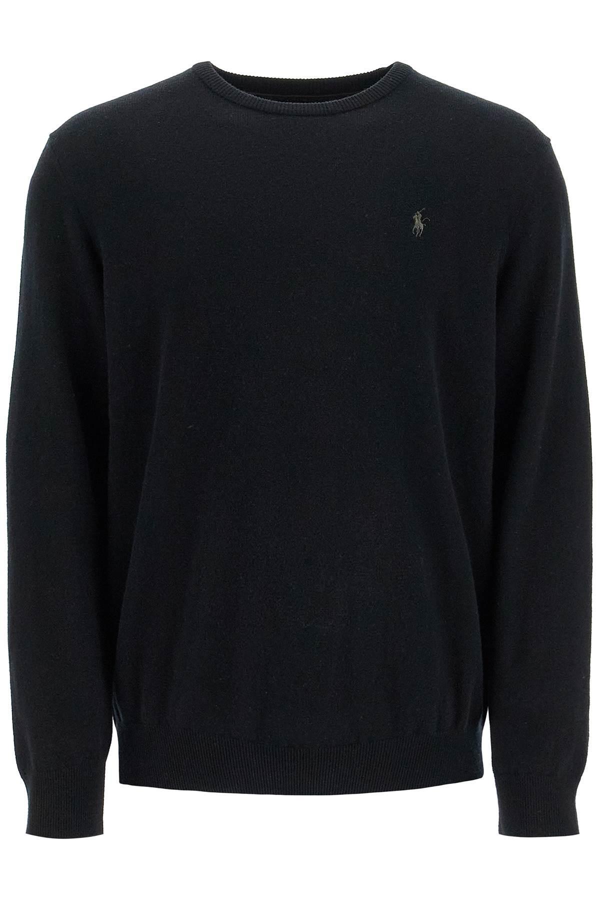 Wool Pullover With Pony Embroidery In Black Product Image