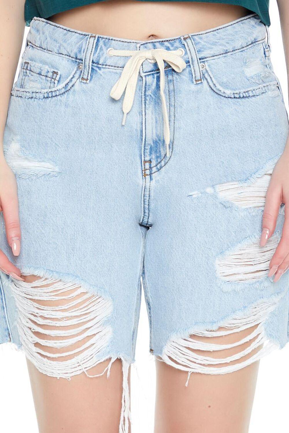 Distressed Denim Baggy Shorts | Forever 21 Product Image