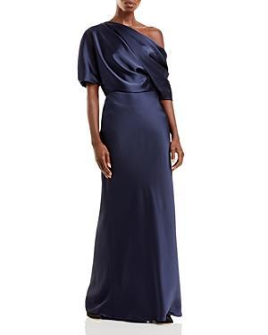 Womens Satin One-Shoulder Gown Product Image