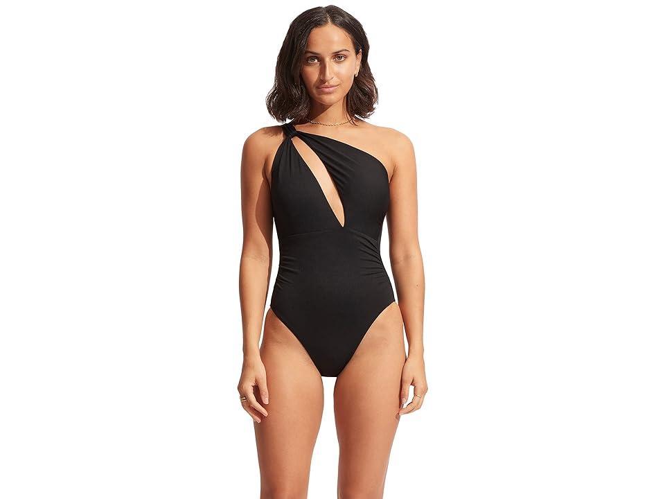 Seafolly One-Shoulder Cutout One-Piece Swimsuit Product Image