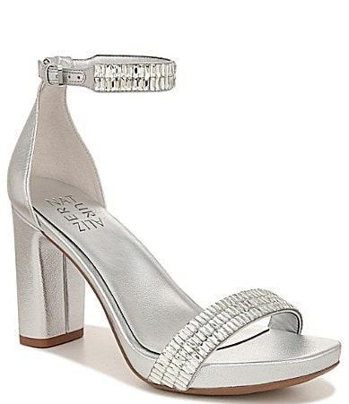 Naturalizer Joy-Sparkle Ankle Strap Metallic Block Heel Dress Sandals Product Image