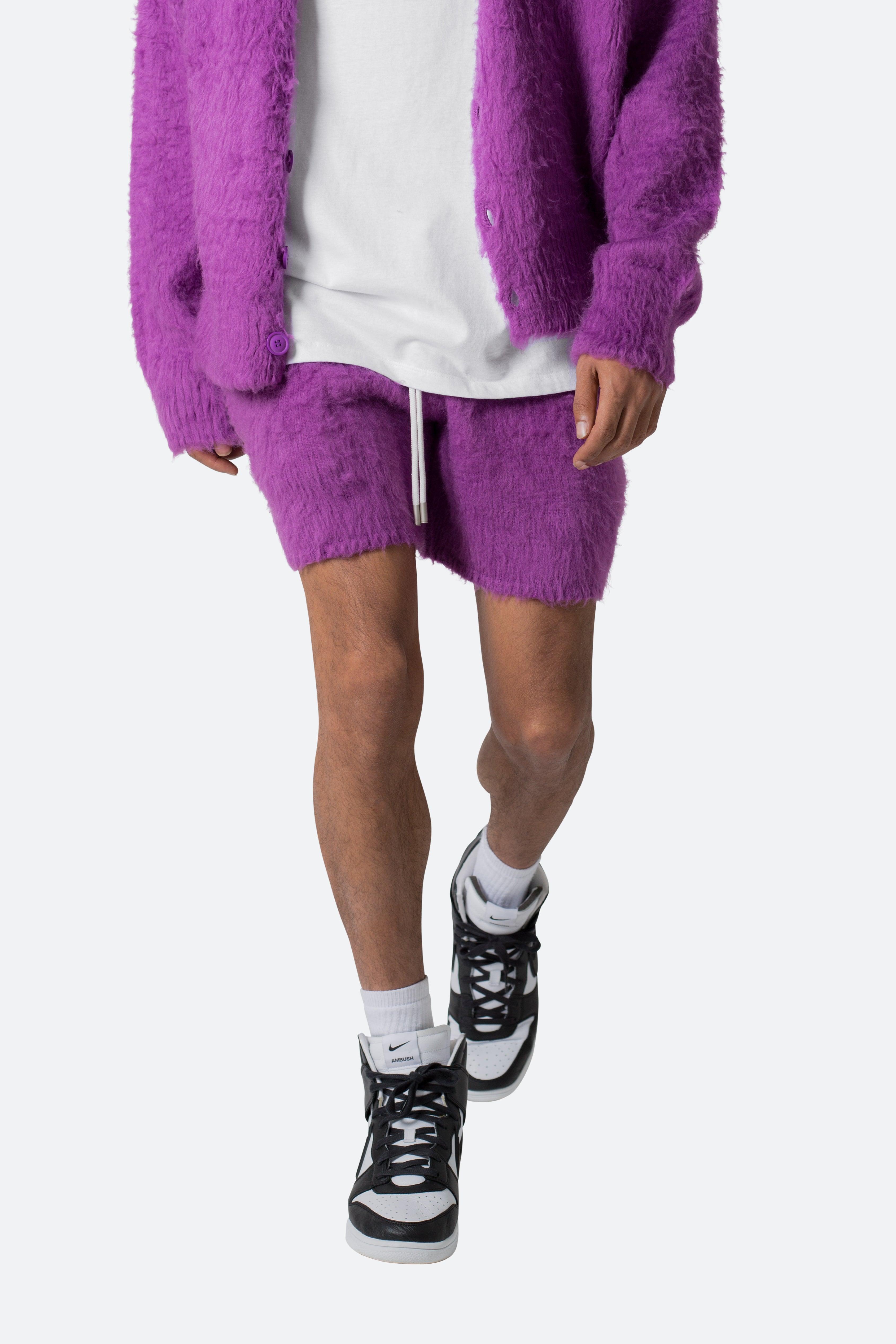 Fuzzy Sweatshorts - Purple Product Image