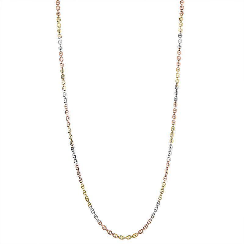 10k Tri-Tone Gold Marina Chain Necklace, Womens 10k  Tn Product Image