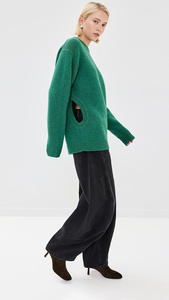 Tibi Soft Lambswool Sweater with Cut Out Detail | Shopbop Product Image