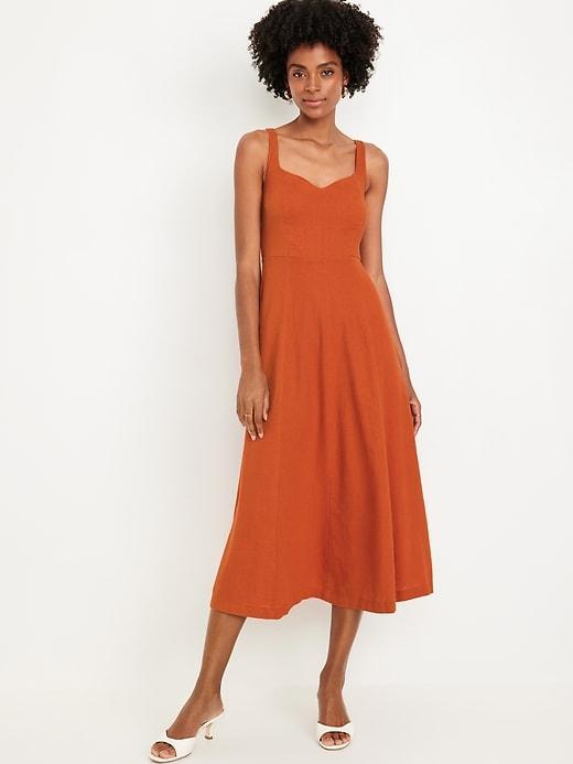 Fit & Flare Sleeveless Midi Dress Product Image