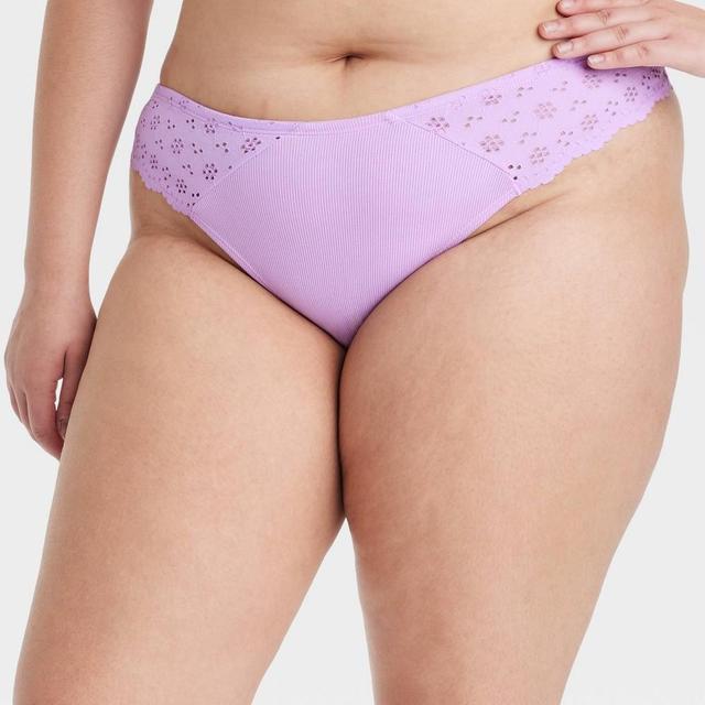 Womens Eyelet Thong - Colsie Light Violet 2X Product Image