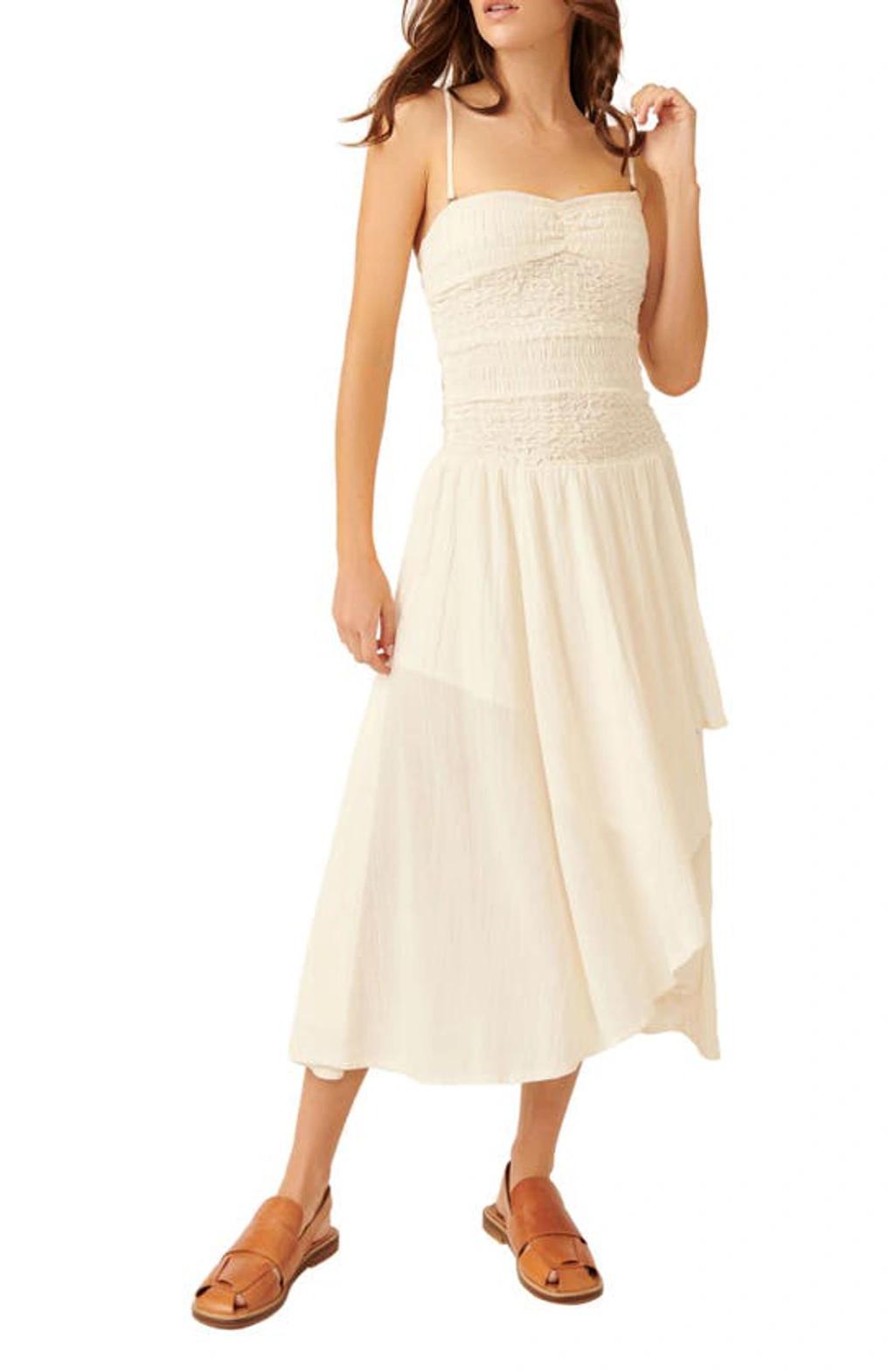 FREE PEOPLE Sparkling Moment Cotton Midi Sundress In Ivory Product Image