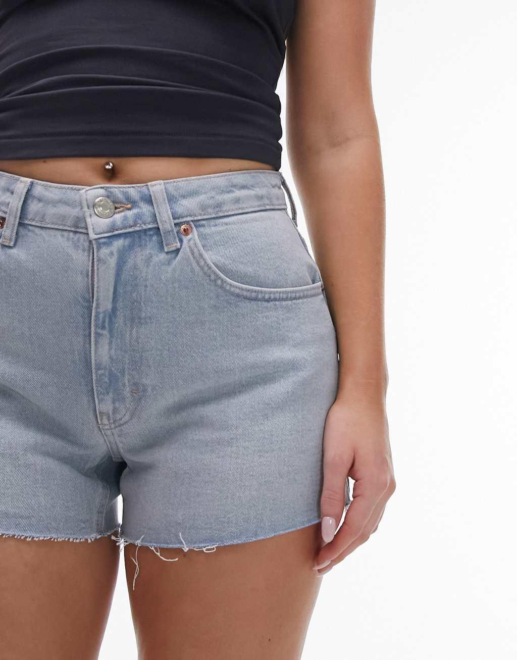 Topshop Hourglass comfort stretch denim short in bleach Product Image