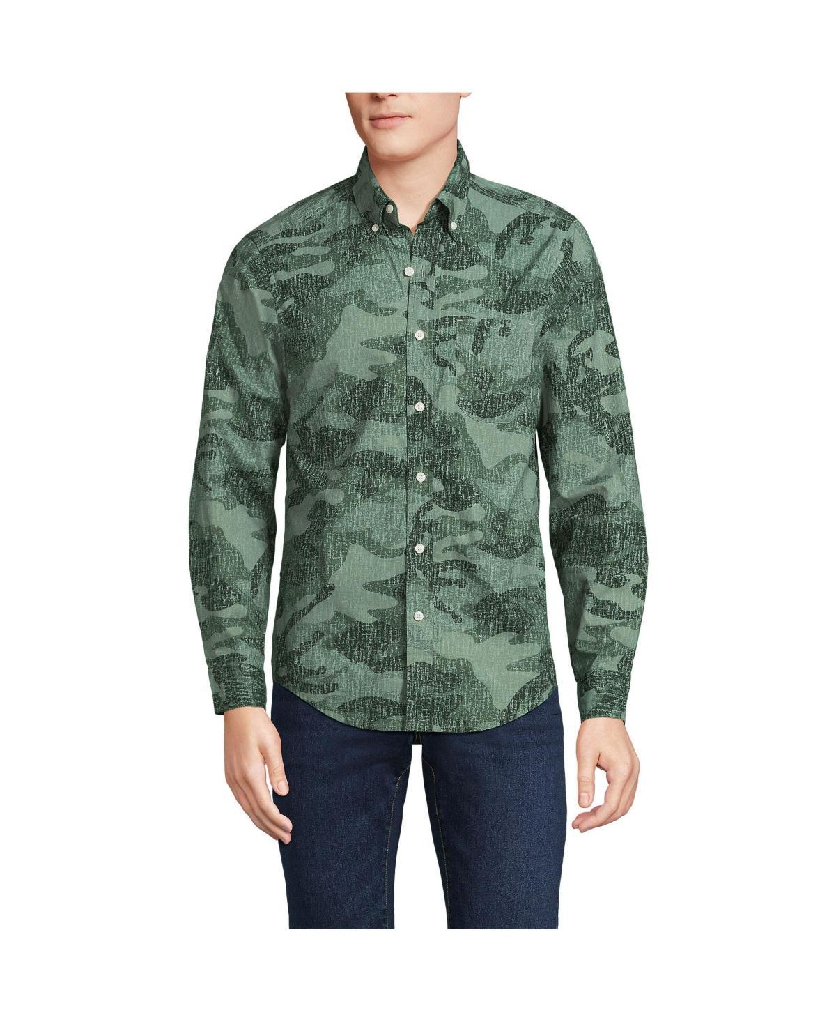 Lands End Mens Traditional Fit Essential Lightweight Poplin Shirt Product Image