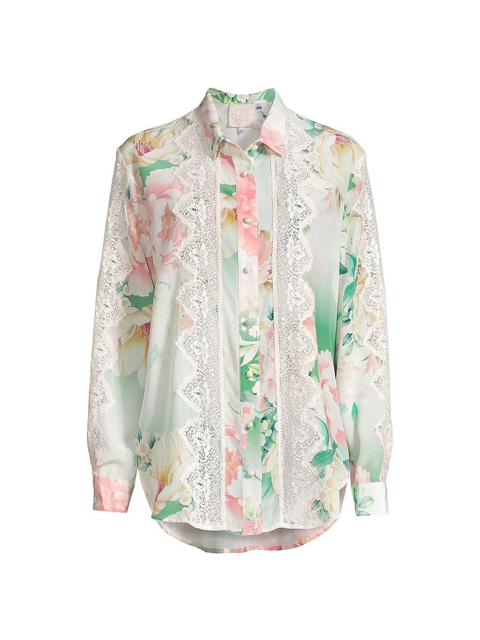 Womens Ruksana Floral Silk Shirt Product Image