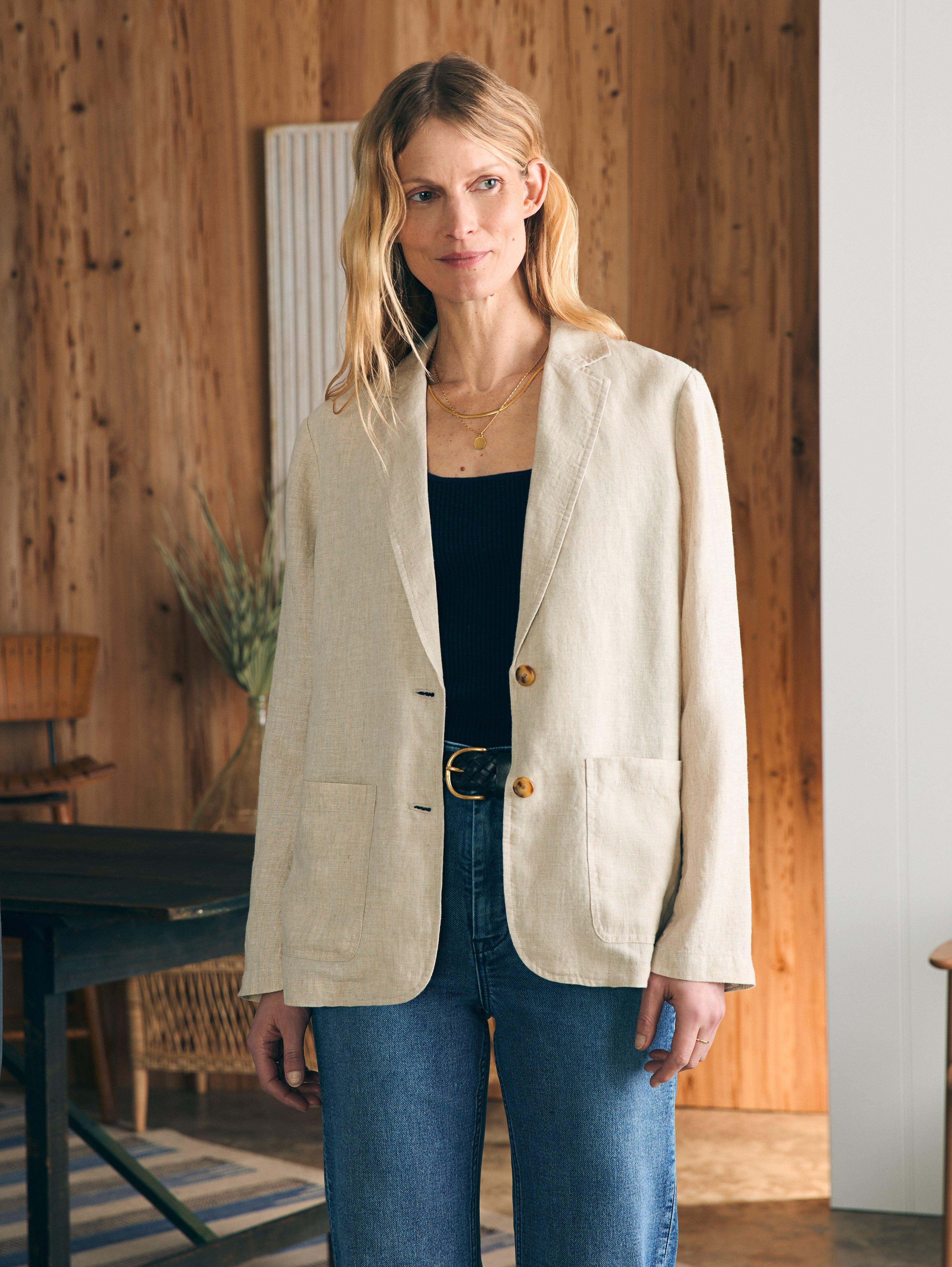 Ventura Linen Blazer - Flax Female Product Image