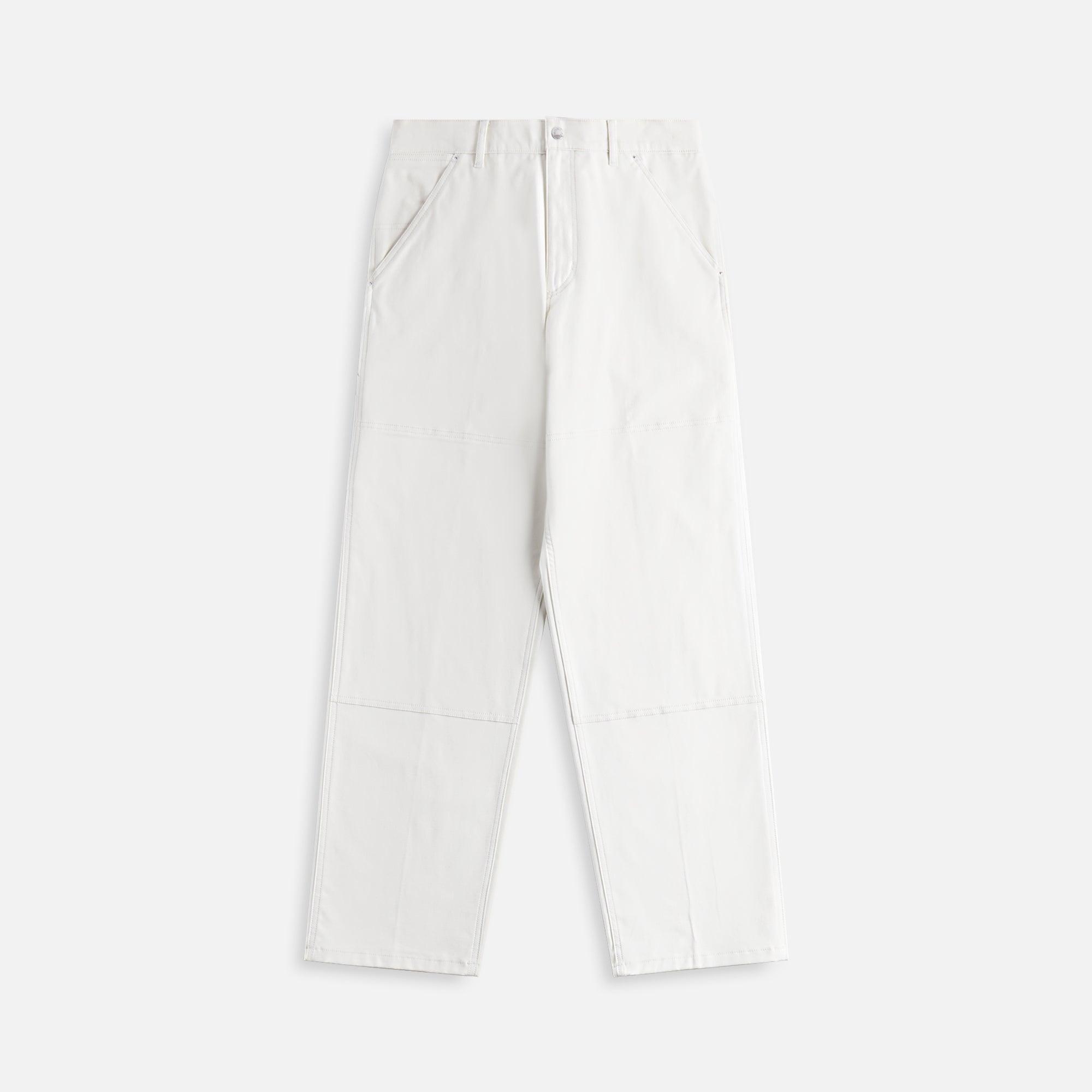 Moncler Soft Cotton Canvas Trousers - Off White Male Product Image