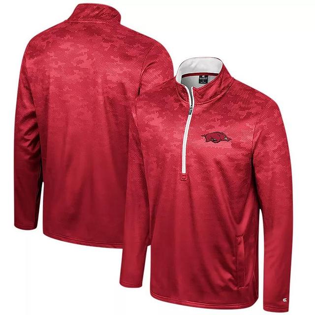 Mens Colosseum Cardinal Arkansas Razorbacks The Machine Half-Zip Jacket Product Image