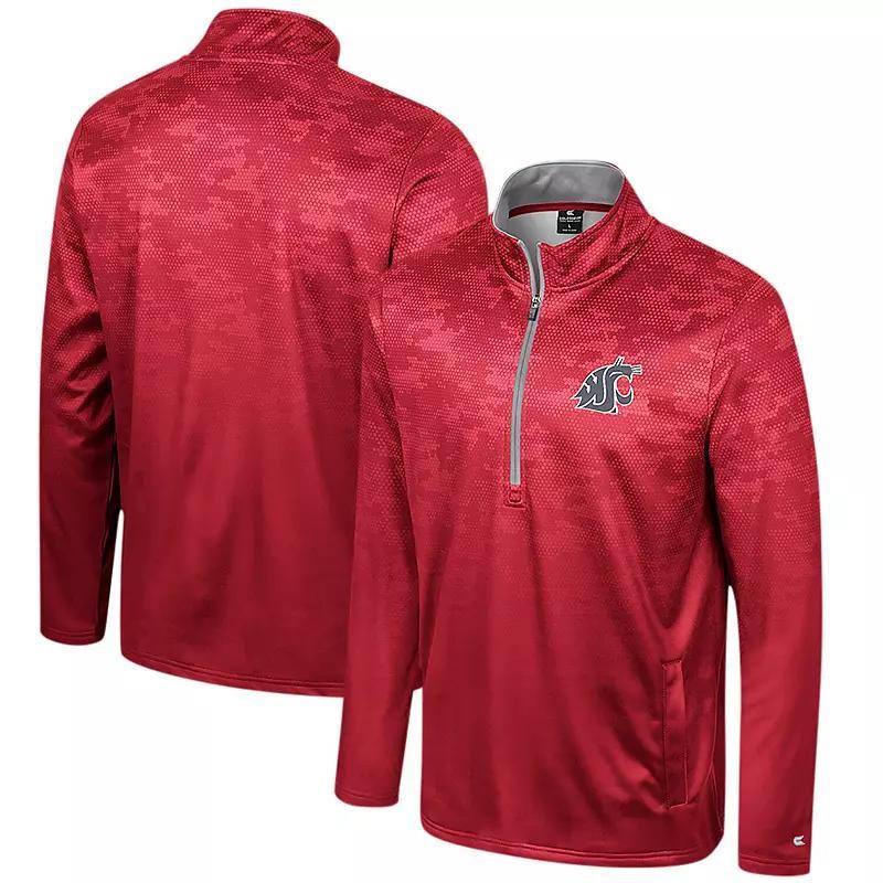 Mens Colosseum Crimson Washington State Cougars The Machine Half-Zip Jacket Product Image