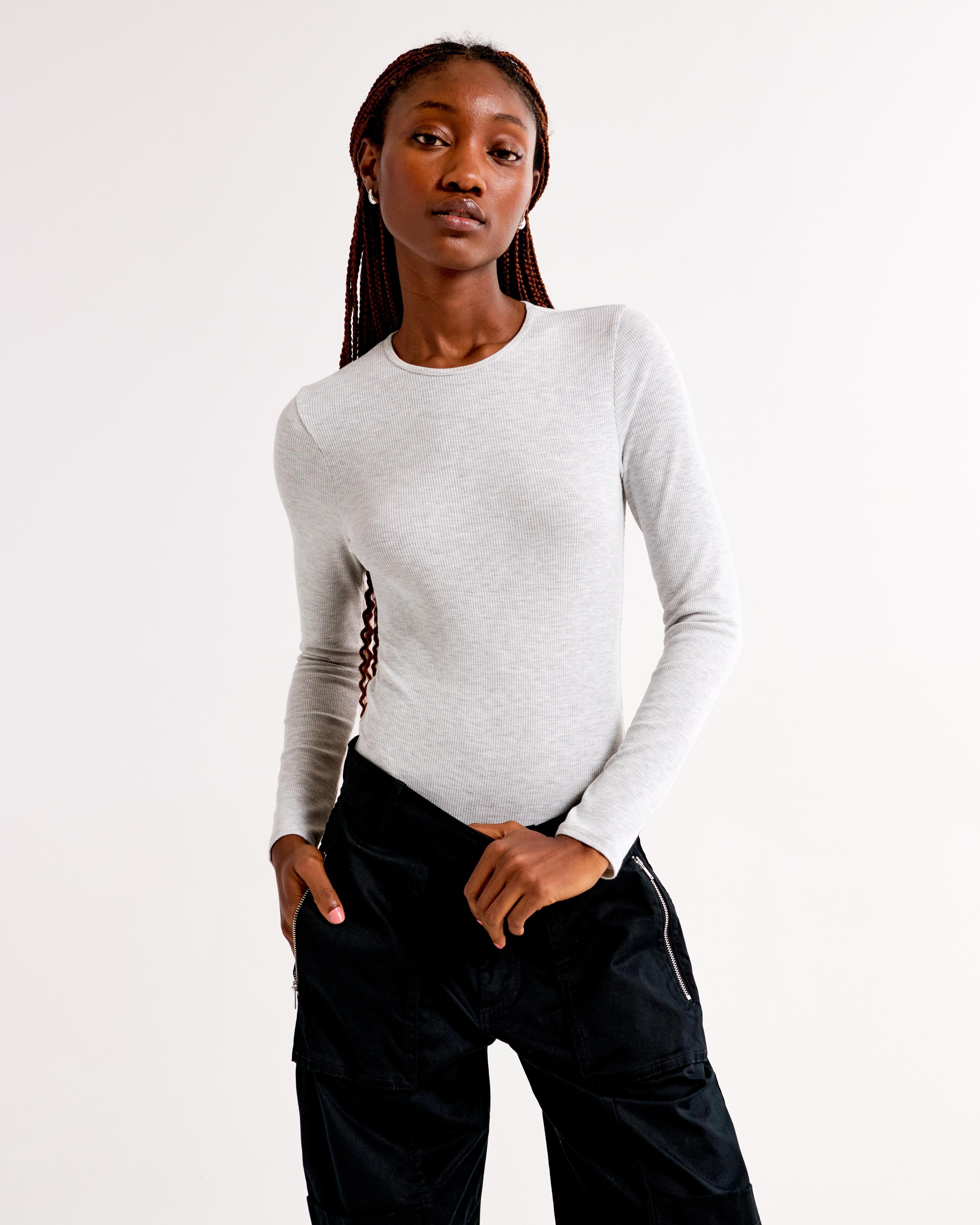 Long-Sleeve Featherweight Rib Crew Bodysuit Product Image