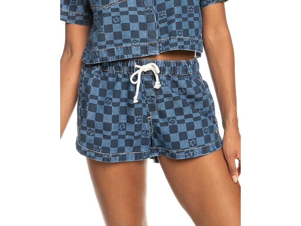 Roxy New Impossible Check Cotton Shorts Product Image