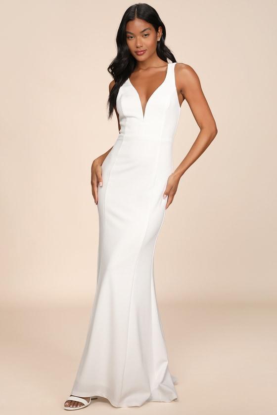 Forever Crush White Mermaid Maxi Dress Product Image