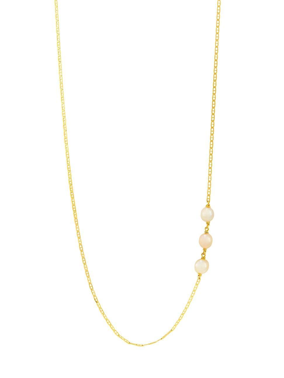 Womens Tessoro 22K-Gold-Plated & Freshwater Pearl Necklace Product Image