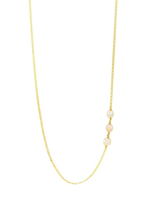 Womens Tessoro 22K-Gold-Plated & Freshwater Pearl Necklace Product Image