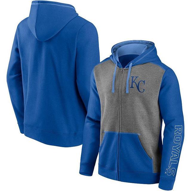 Mens Fanatics Branded Royal/Heathered Gray Kansas City Royals Expansion Team Full-Zip Hoodie Product Image