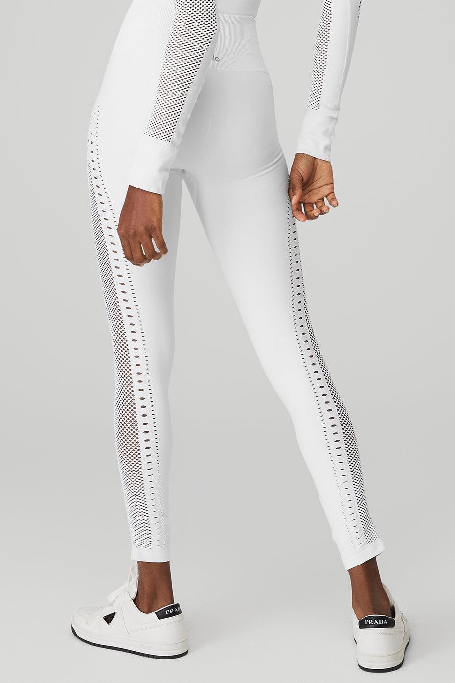 Seamless High-Waist 7/8 Open Air Legging - White Female Product Image