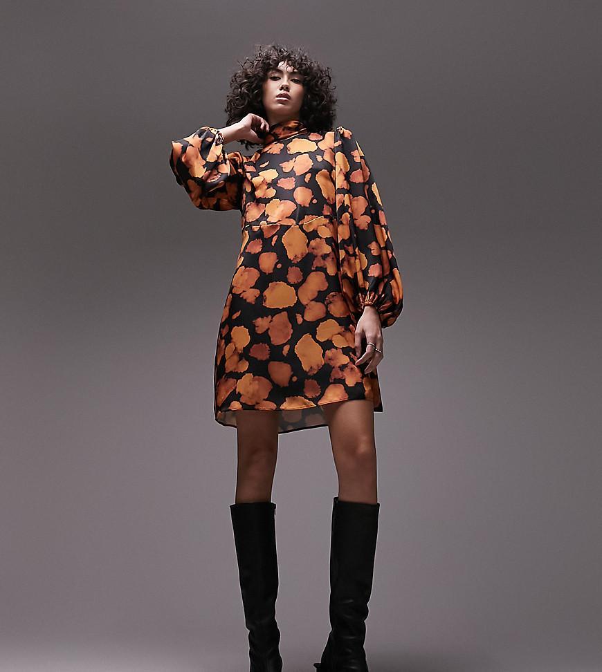 Topshop Tall bell sleeve printed mini dress Product Image