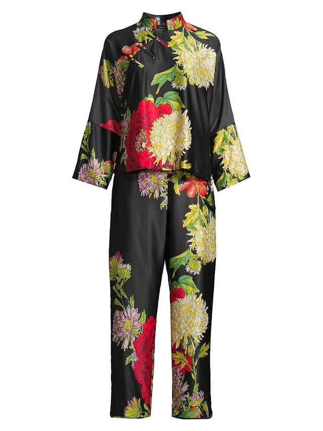 Womens Caterina 2-Piece Floral Charmeuse Pajama Set Product Image