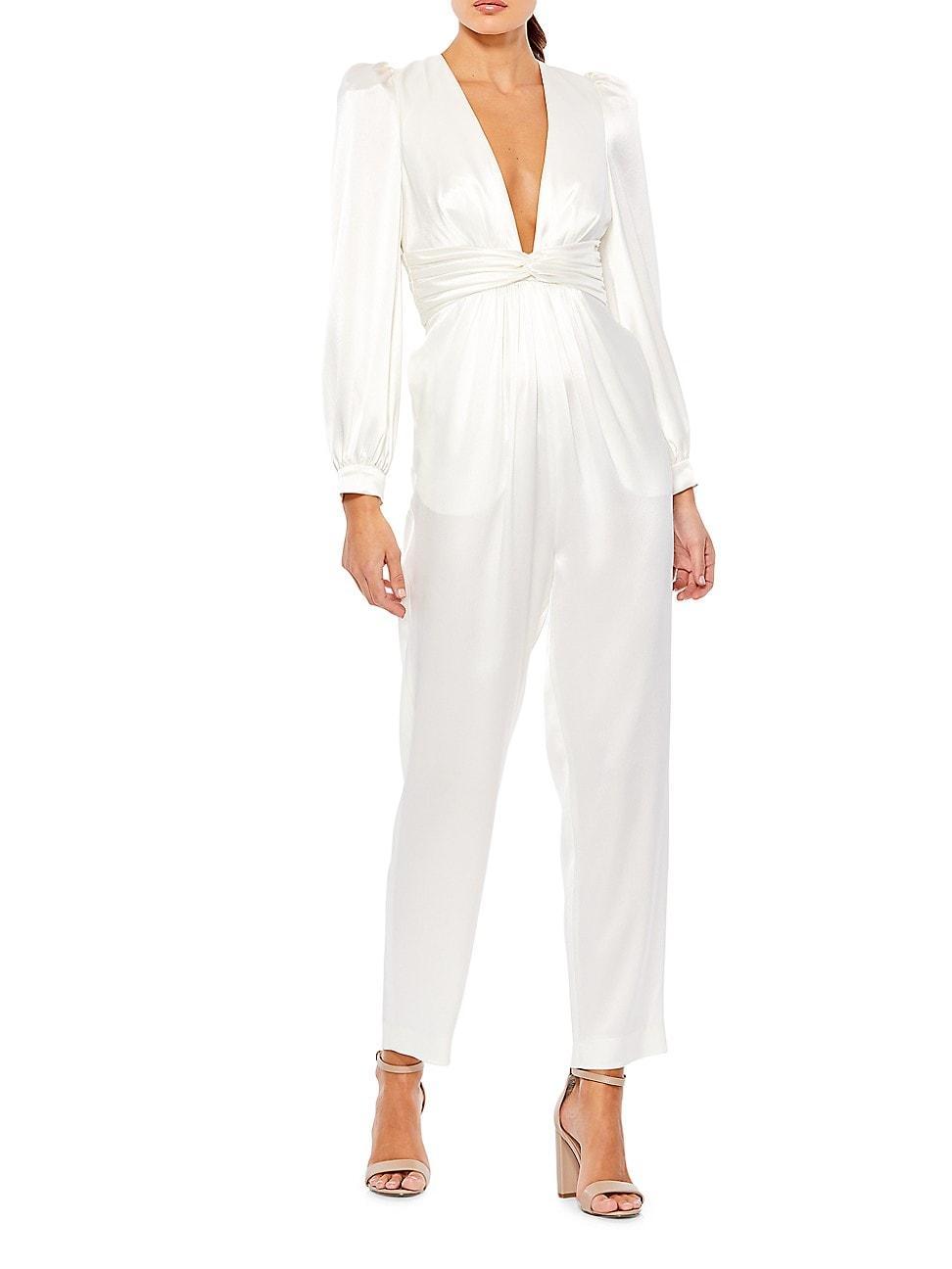 Womens Ieena Satin Long-Sleeve Jumpsuit Product Image