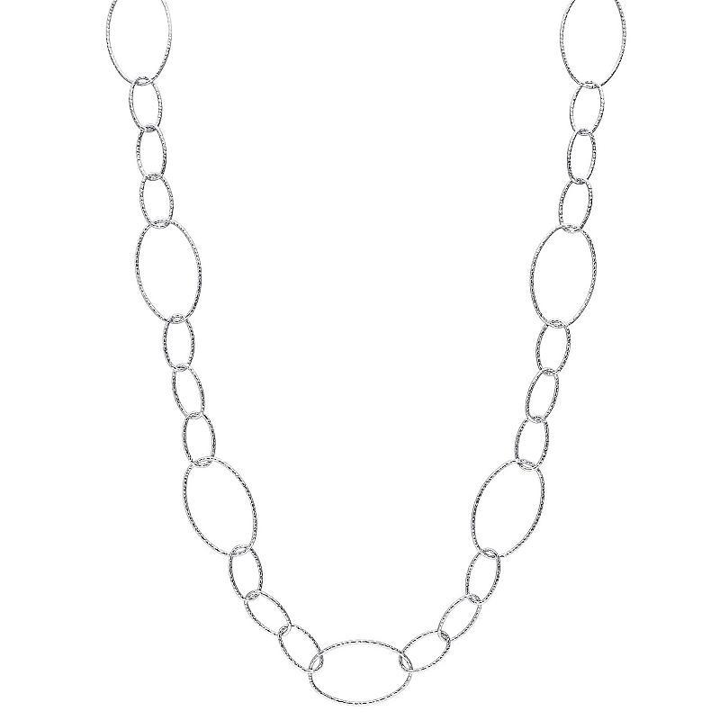 Stella Grace Sterling Silver 13 mm Fancy Oval Link Chain Necklace, Womens Product Image