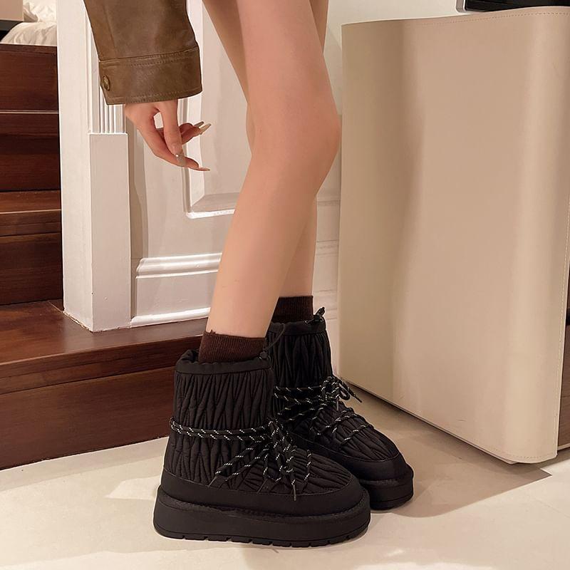 Fleece Lined Platform Short Boots Product Image