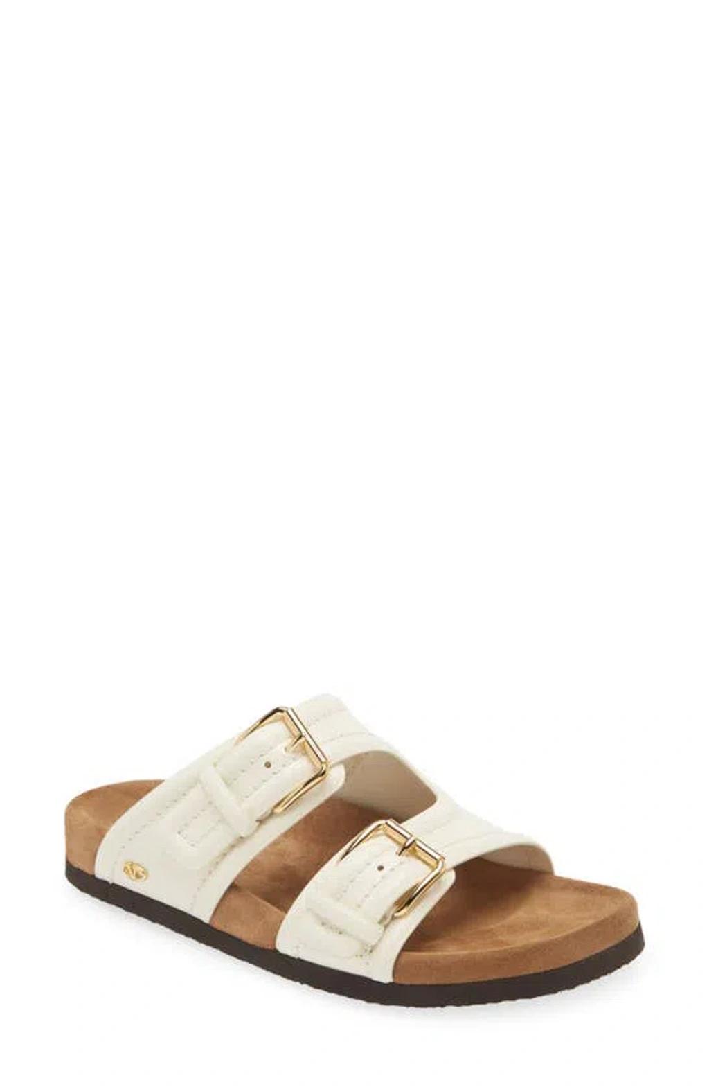 Velluto Leather Crisscross Buckle Sandals In Beige product image