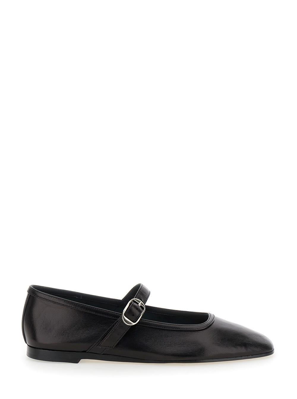 Lea Mary Jane Leather Ballet Flats In Black Product Image