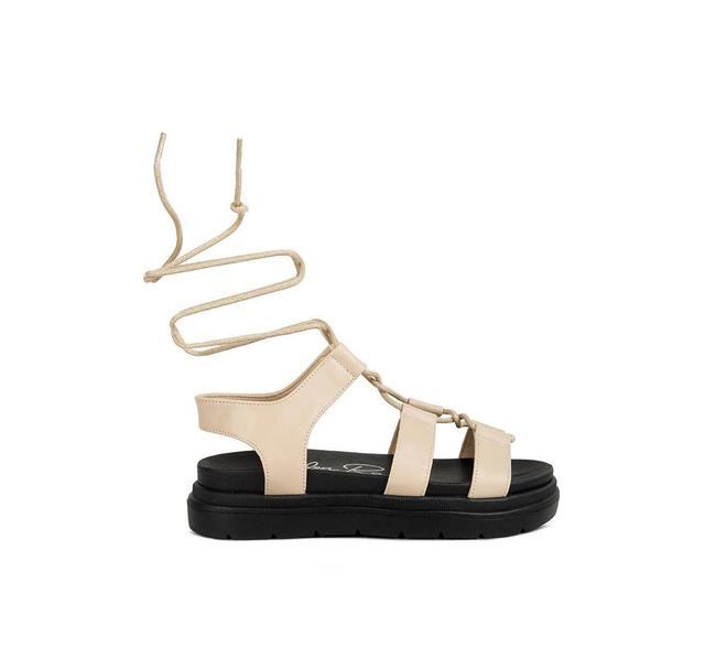 London Rag Dylan Faux Leather Womens Gladiator Sandals Beige Over Product Image