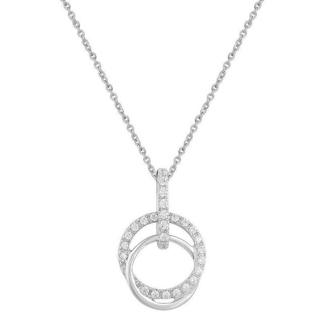 Royal Aura Sterling Silver 1/6 Carat T.W. Diamond Interlocking Circle Pendant Necklace, Womens Product Image