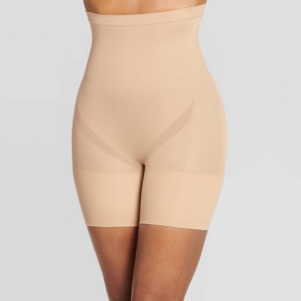 Jockey Generation Womens Slimming High-Waist Shorts - Beige XL: Seamless, Light Compression, Pull-On Control Panties Product Image