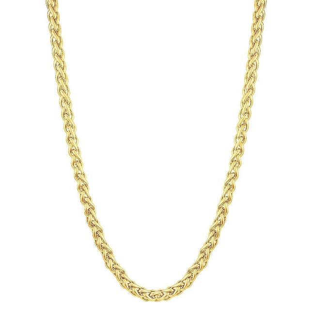 Mens Gold Plated Stainless Steel Spiga Chain Necklace (6mm) 24) Product Image