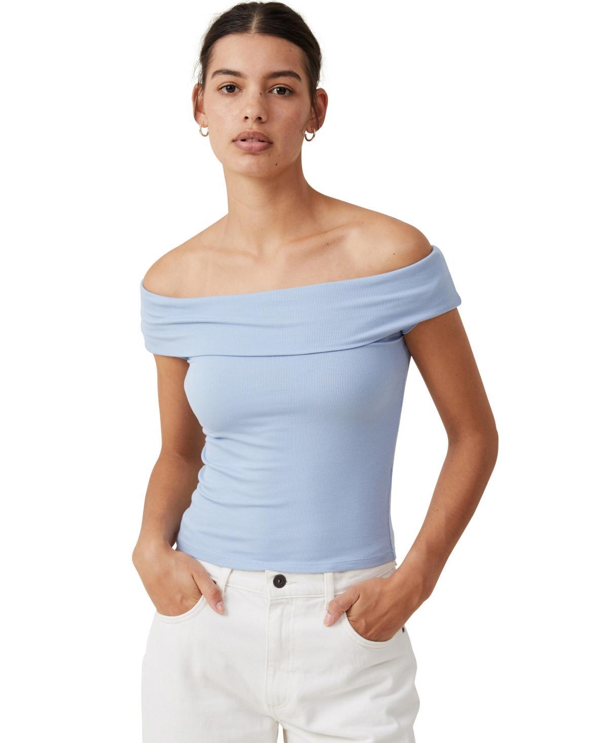 Cotton On Womens Staple Rib Off The Shoulder Short Sleeve Top Product Image