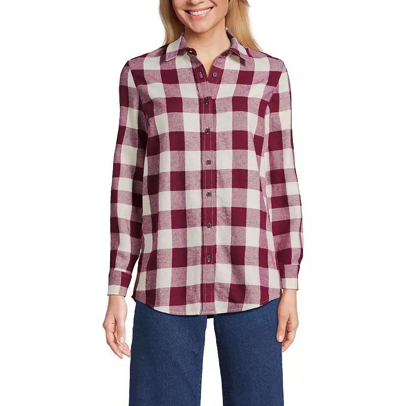 Womens Lands End Flannel Boyfriend Shirt Product Image