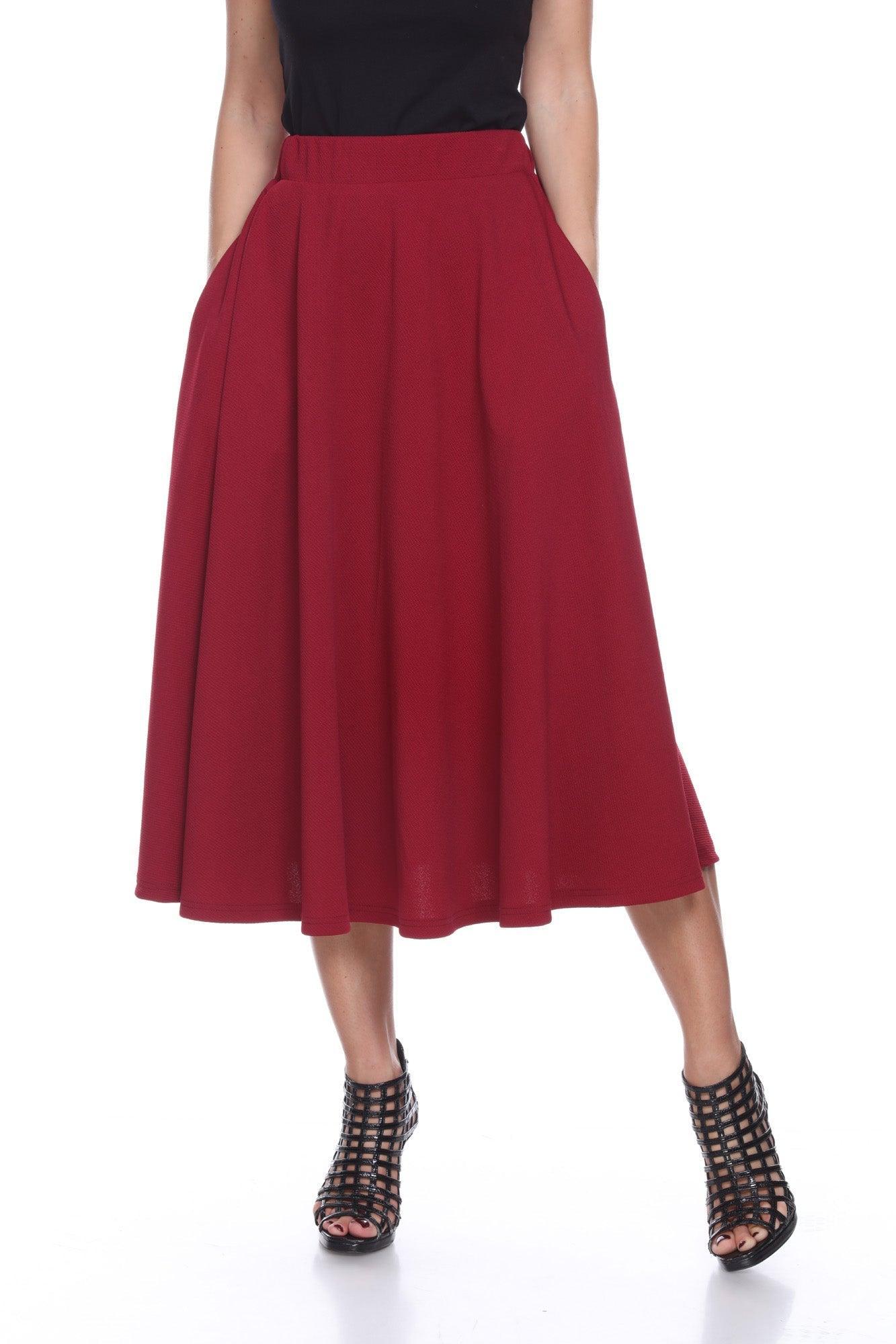 Flared Midi Skirt with pockets Product Image