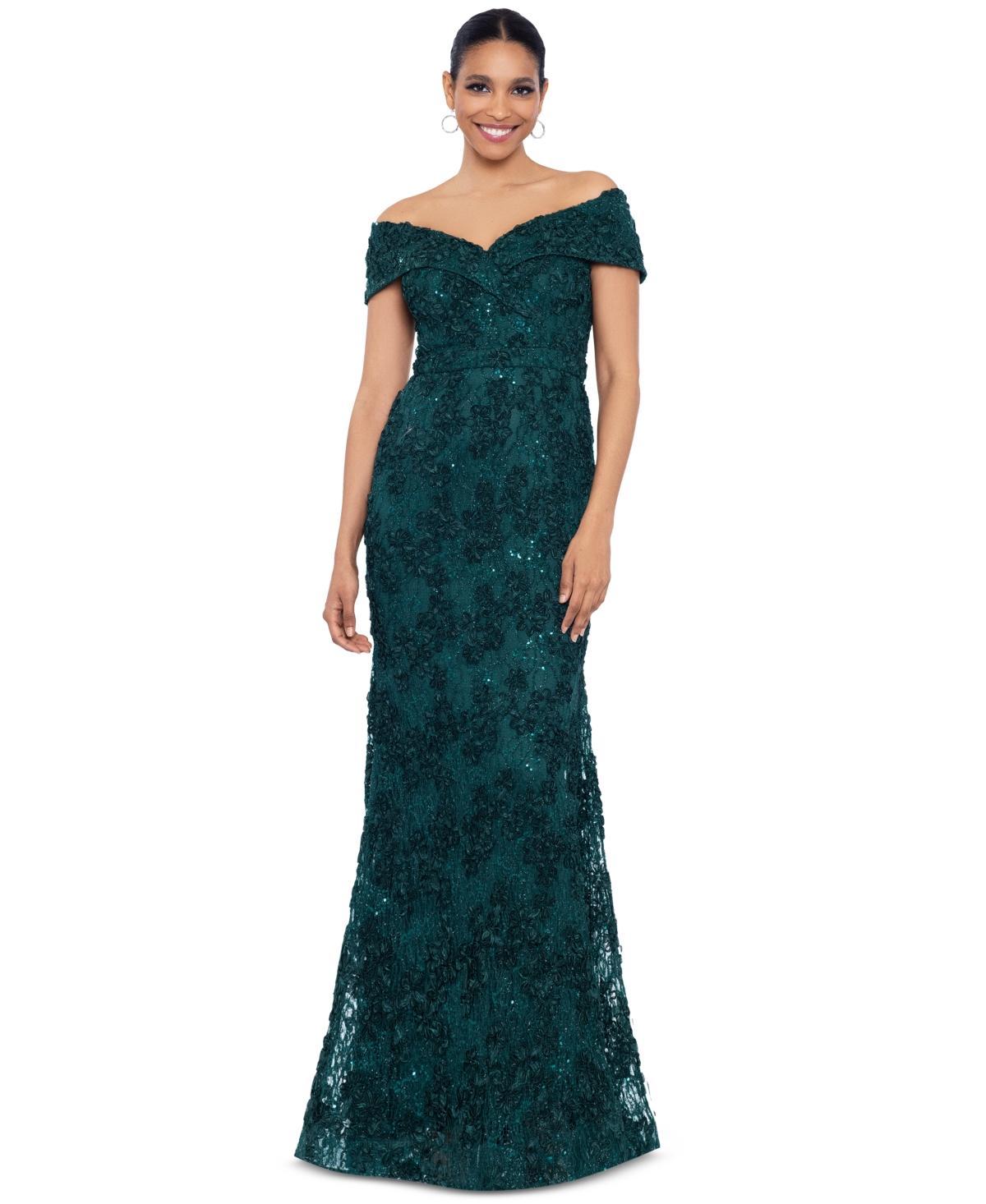 Xscape Off-The-Shoulder Lace Gown Product Image