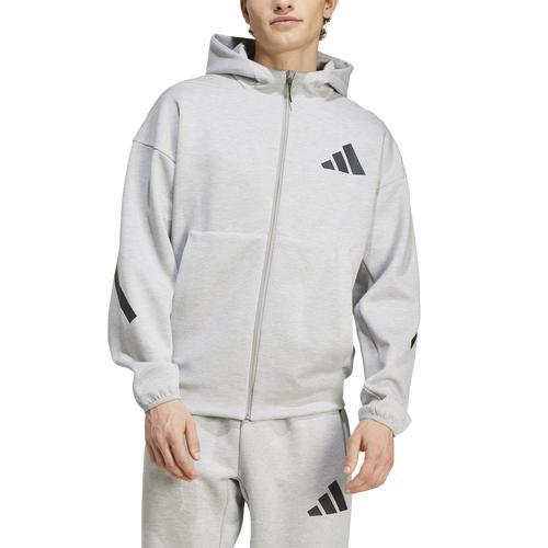 adidas Z.N.E. Full-Zip Hooded Track Jacket White S Mens Product Image