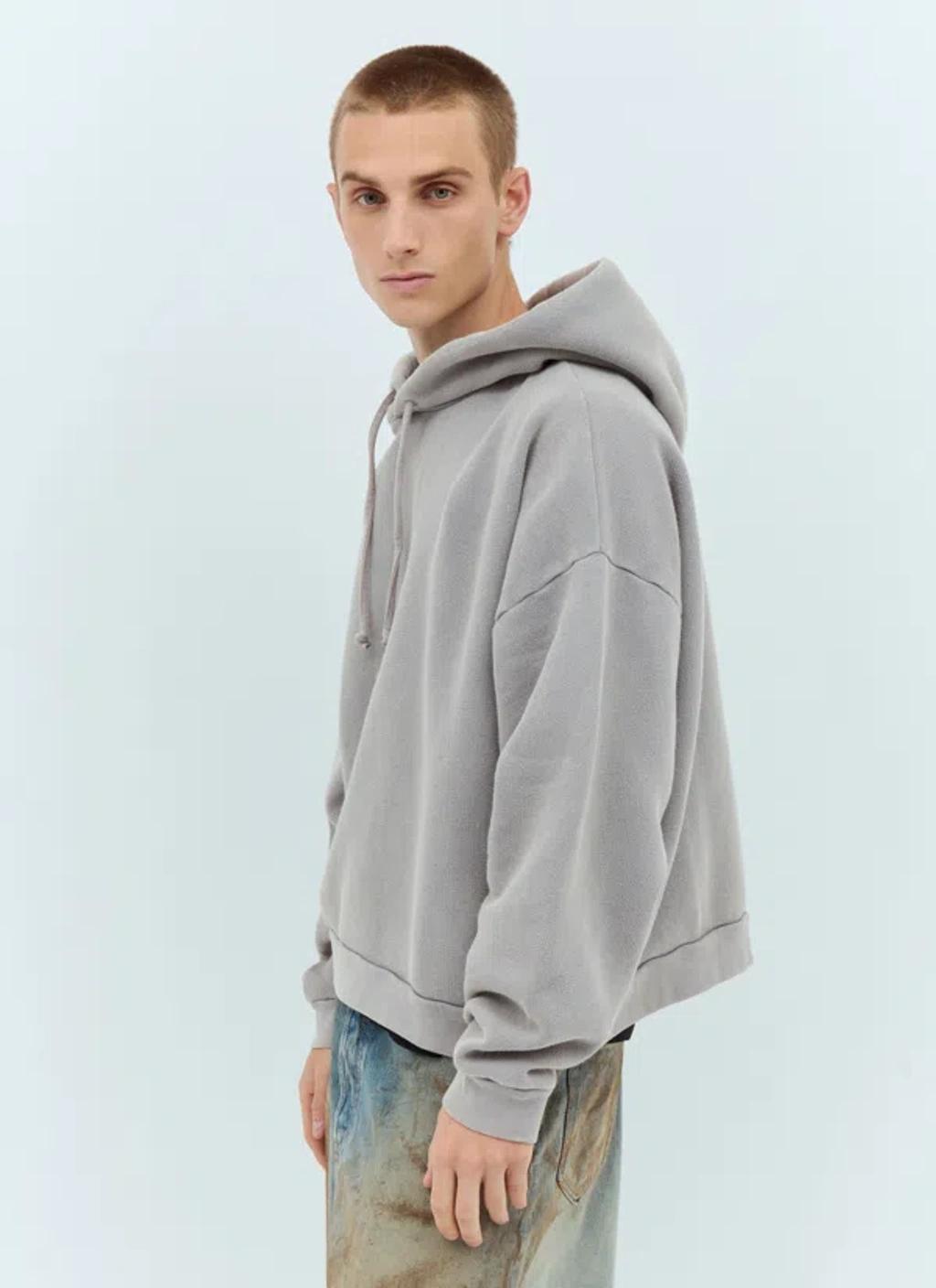 Logo Patch Hooded Sweatshirt In Grey Product Image