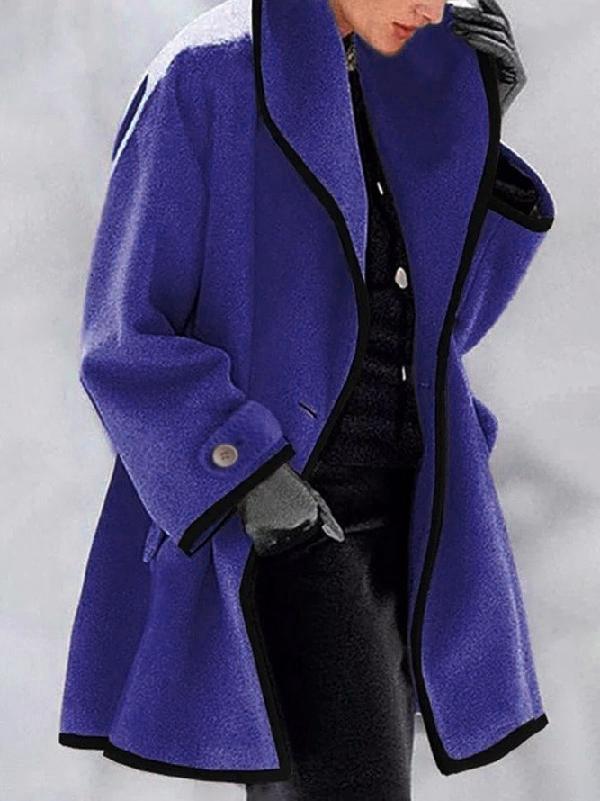 Urban Long Sleeves Buttoned Stand Collar Coats Outerwear Product Image