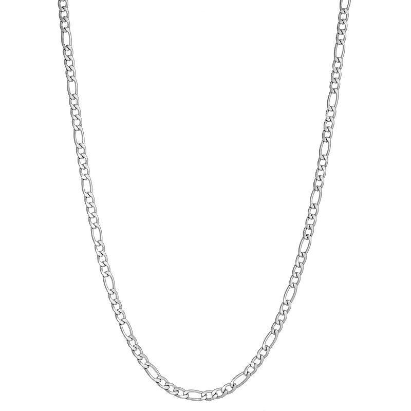 Mens LYNX Stainless Steel 3 mm Figaro Chain Necklace Product Image