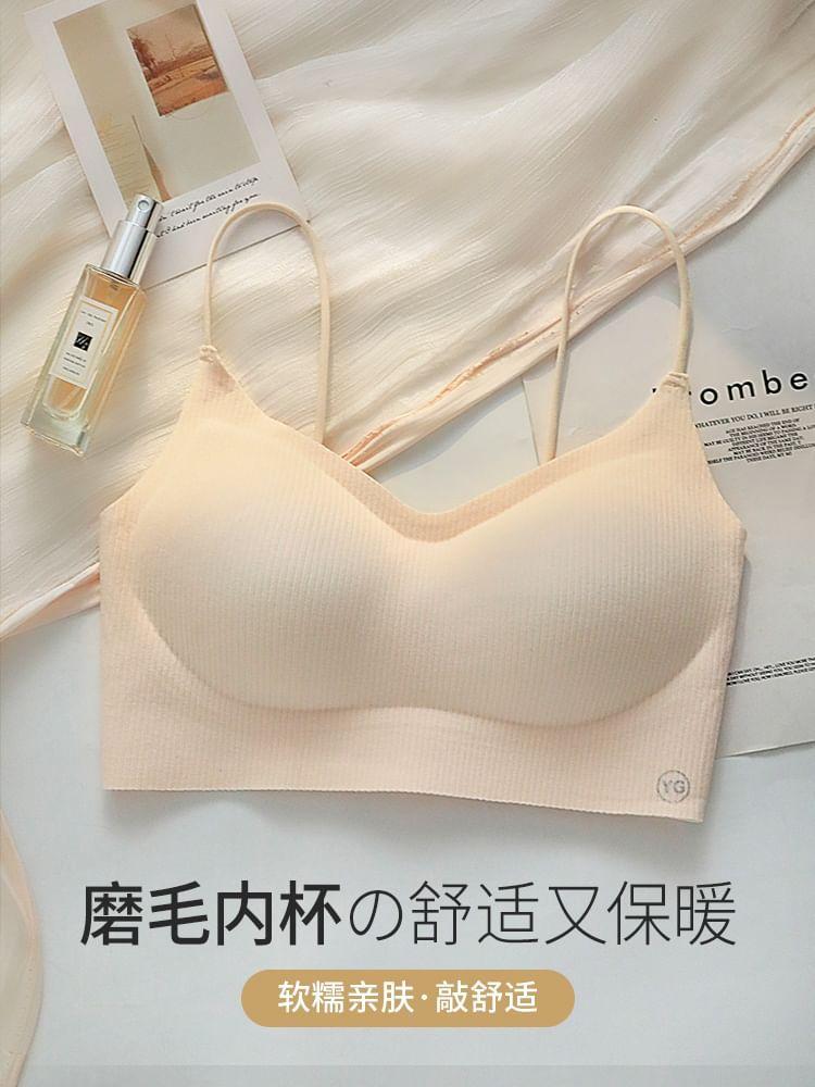 Spaghetti Strap Plain Bra / Set Product Image