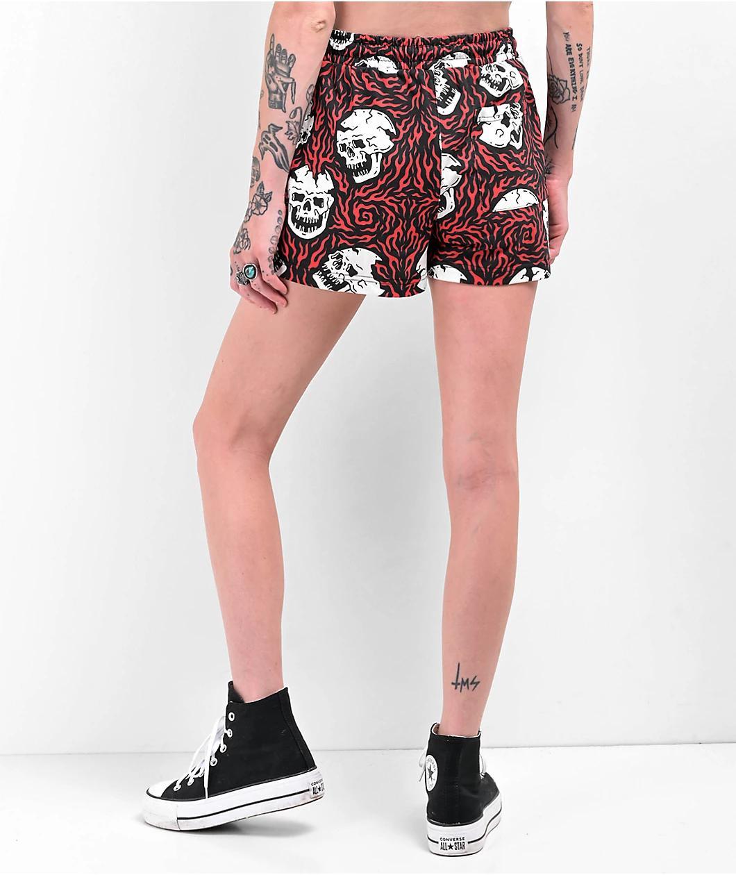 Lurking Class by Sketchy Tank Burner Black & Red Board Shorts Product Image