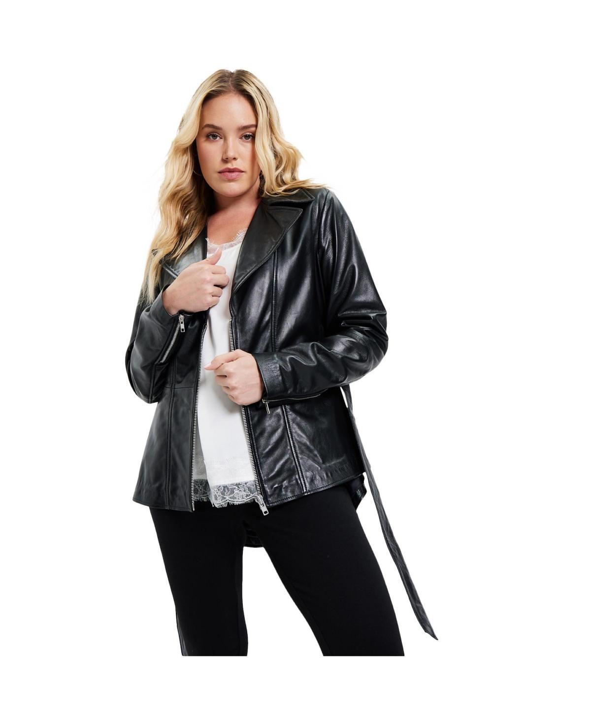 June + Vie Womens June + Vie High-Low Peplum Leather Jacket product image