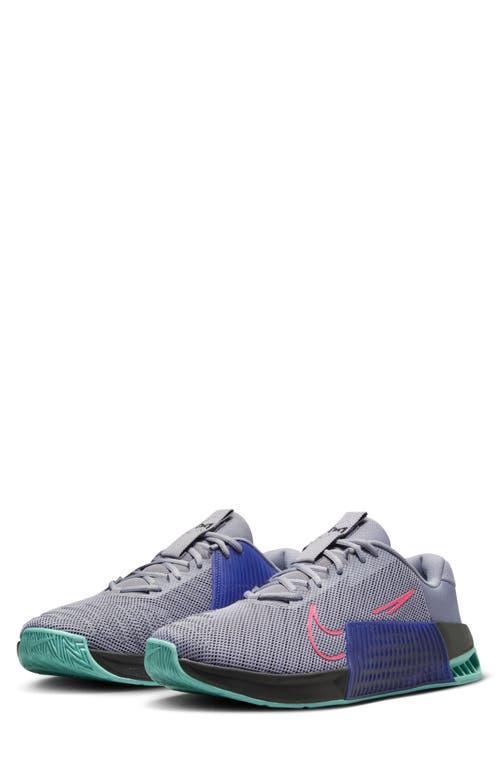 NIKE Metcon 9 Sneakers In Gray-purple In Cement Grey/hot Punch/black Product Image