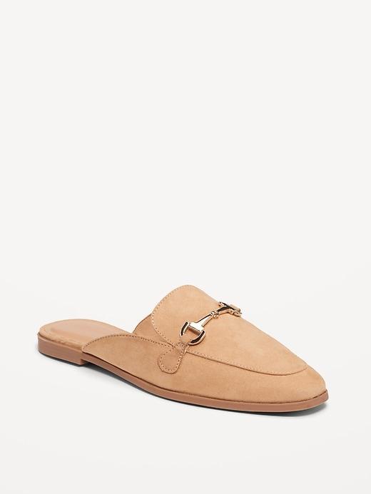 Faux-Leather Loafer Mule Shoes Product Image